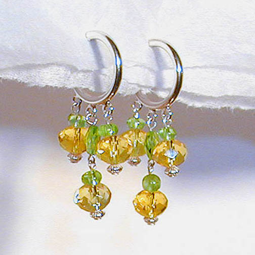 Citrine & Peridot Chandelier Earrings